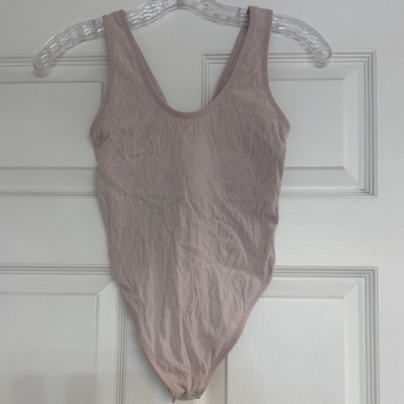 Free People Tops - Free People Pink Textured Bodysuit